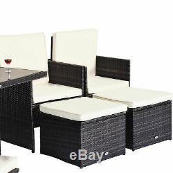 New Rattan Garden Furniture Outdoor Home Cube Weave Wicker Dining Set 9pc