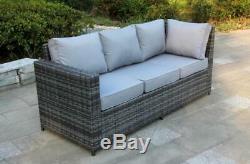 New Rattan Garden Furniture Set 9 Seater Corner Sofa Set Patio Conservatory Grey