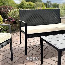 New Rattan Garden Furniture Set Patio outdoor Summer 4 Piece- Sofa Chairs Table