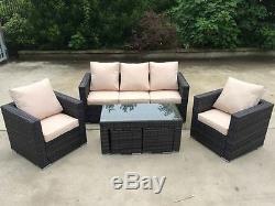 New Rattan Garden Wicker Outdoor Conservatory Corner Sofa Furniture Set