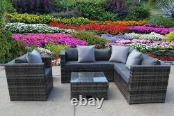 New Rattan Garden Wicker Outdoor Conservatory Corner Sofa Furniture Set