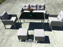 New Rattan Garden Wicker Outdoor Conservatory Sofa Furniture Set Cube Dining Set