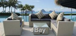 New Rattan Wicker Conservatory Outdoor Garden Furniture Set Corner Sofa Table