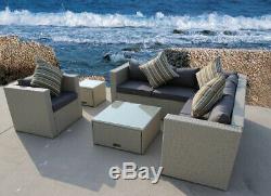 New Rattan Wicker Conservatory Outdoor Garden Furniture Set Corner Sofa Table