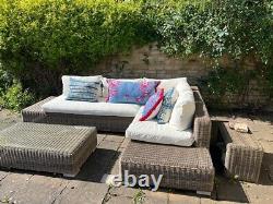 OKA Blladou Corner Set and Coffee Table used garden furniture, rattan, 2yrs