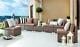 Orlando Brown Grey Rattan Modular Outdoor Furniture Garden Sofa Table Dining Set