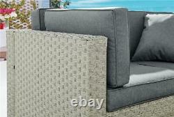 ORLANDO Brown Grey Rattan Modular Outdoor Furniture Garden Sofa Table Dining Set