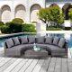 Outsunny 4-seater Half Moon Shaped Rattan Outdoor Garden Furniture Set Grey
