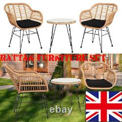 OUTVITA Outdoor Rattan Furniture Bistro Set Garden Patio Wicker Table&Chair Sets