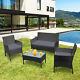 Oly Rattan Garden Furniture Set 4 Piece Chairs Sofa Table Cushion Balcony Uk #