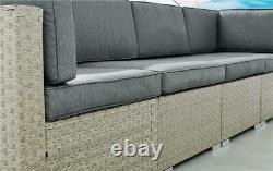 Orlando Brown Grey Rattan Modular Outdoor Furniture Garden Sofa Set