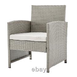 Outdoor Garden Furniture Set Rattan Sofa Chair Table 4 Piece Patio Grey or Brown