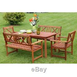 Outdoor Garden Furniture Wooden 6 Seat Rectangular Garden Set Table Chair Sale