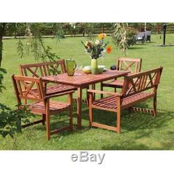 Outdoor Garden Furniture Wooden 6 Seat Rectangular Garden Set Table Chair Sale