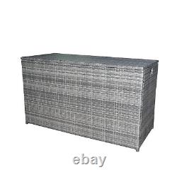 Outdoor Garden Patio Furniture 700 Litre XL Rattan Storage Box Unit by Teamson