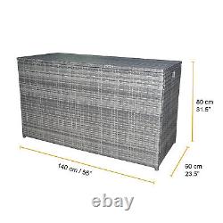 Outdoor Garden Patio Furniture 700 Litre XL Rattan Storage Box Unit by Teamson