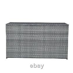 Outdoor Garden Patio Furniture 700 Litre XL Rattan Storage Box Unit by Teamson