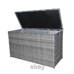 Outdoor Garden Patio Furniture 700 Litre XL Rattan Storage Box Unit by Teamson