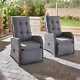 Outdoor Garden Patio Furniture Monaco 2pc Rattan Deluxe Reclining Chair Set