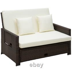 Outdoor Garden Rattan Furniture Set 2 Seater Patio Sun Lounger Daybed Sunbed