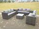 Outdoor Lounge Sofa Garden Furniture Rattan Sofa Set With Table Set Grey