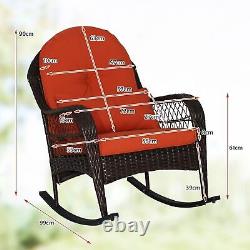 Outdoor Patio Rattan Chair Wicker Sturdy Rocking Armchair Garden Furniture Set