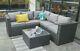 Outdoor Rattan Garden Furniture 5 Seater Corner Sofa Patio Set Black Coffeetable