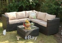 Outdoor Rattan Garden Furniture 5 Seater Corner Sofa Patio Set with Cover Option