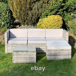 Outdoor Rattan Garden Furniture Corner Sofa Lounge Set In/Outdoor Cushions Inc
