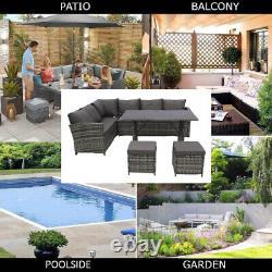 Outdoor Rattan Garden Furniture Rio Conservatory Corner Sofa Patio Set 5-Pc Grey