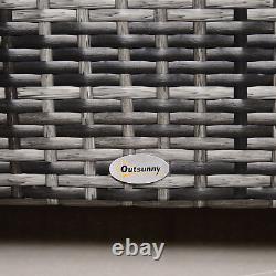 Outdoor Rattan Garden Furniture with Tempered Glass Mixed Grey Coffee Table