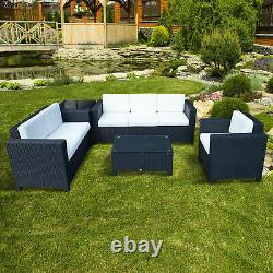 Outdoor Rattan Garden Patio Wicker Weave Furniture Table Sofa Chair Black New