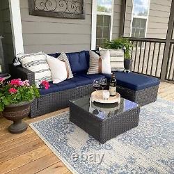 Outdoor Rattan Sectional Sofa Patio Sofa Corner Garden Patio Furniture Sofa Set