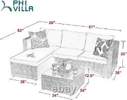 Outdoor Rattan Sectional Sofa Patio Sofa Corner Garden Patio Furniture Sofa Set