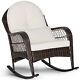 Outdoor Wicker Sturdy Rocking Chair Patio Rattan Rocker Garden Furniture