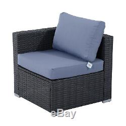 Outsunny 10PC Rattan Sofa Set Cushion Outdoor Garden Seat Wicker Weave Furniture