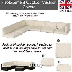 Outsunny 12-Piece Outdoor Cushion Cover Replacement For Garden Rattan Furniture