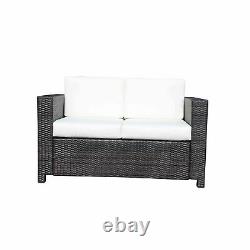 Outsunny 2 Seater Rattan Sofa Outdoor Garden Wicker Weave Furniture 2-Seater
