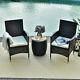 Outsunny 2pc Outdoor Rattan Armchair Wicker Dining Chair Set Garden Furniture