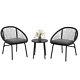 Outsunny 3 Piece Garden Furniture Set, Bistro Set With 2 Chairs & 1 Coffee Table