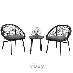 Outsunny 3 Piece Garden Furniture Set, Bistro Set with 2 Chairs & 1 Coffee Table