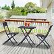Outsunny 3pc Bistro Set Rattan Furniture Outdoor Garden Folding Chair Table