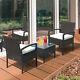 Outsunny 3pc Rattan Table Chair Garden Bistro Set Outdoor Furniture Dinning Seat