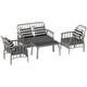 Outsunny 4 Piece Rattan Garden Furniture Set With Adjustable Back, Grey