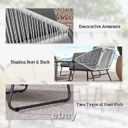 Outsunny 4 Piece Rattan Garden Furniture Set with Cushions, Grey