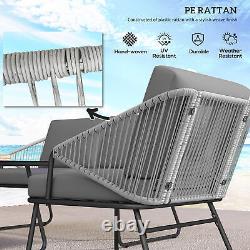 Outsunny 4 Piece Rattan Garden Furniture Set with Cushions, Grey