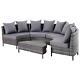 Outsunny 4-seater Half Moon Shaped Rattan Outdoor Garden Furniture Set Grey