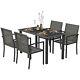 Outsunny 4 Seater Rattan Garden Furniture Set With Glass Tabletop Grey
