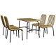 Outsunny 4 Seater Rattan Garden Furniture Set With Tempered Glass Tabletop