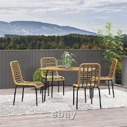 Outsunny 4 Seater Rattan Garden Furniture Set with Tempered Glass Tabletop